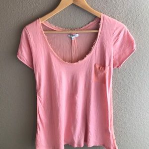 BUFFALO - Distressed/Sheer Pink Blouse